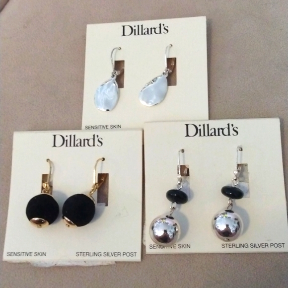 Dilliard's Jewelry - Bundle of 3 Dillard's Sterling Silver Post Earrings NWT
